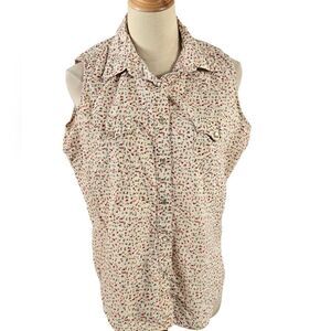 Wrangler Cream Floral Sleeveless Western Shirt